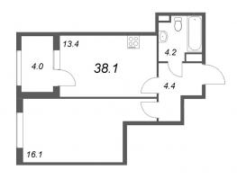 1 ккв № 18 Корп.: 2.1 Уч. Греция , Секция 1  в ЖК ЮгТаун