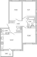 4 ккв (Евро) № 15 Корп.: 3.7 Уч. Австралия , Секция 1  в ЖК ЮгТаун