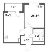 2 ккв (Евро) № 192 Корп.: 3.6 Уч. Австралия , Секция 6  в ЖК ЮгТаун
