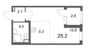 Студия № 48 Корп.: 2.2 Уч. Греция , Секция 2  в ЖК ЮгТаун