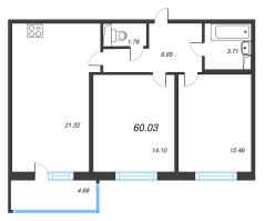 3 ккв (Евро) № 157 Корп.: 3.3 Уч. Австралия , Секция 4  в ЖК ЮгТаун