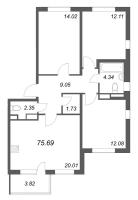 4 ккв (Евро) № 15 Корп.: 3.6 Уч. Австралия , Секция 1  в ЖК ЮгТаун