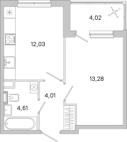 1 ккв № 97 Корп.: 3.7 Уч. Австралия , Секция 3  в ЖК ЮгТаун