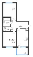 2 ккв № 160 Корп.: 3.3 Уч. Австралия , Секция 4  в ЖК ЮгТаун