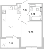 1 ккв № 9 Корп.: 3.7 Уч. Австралия , Секция 1  в ЖК ЮгТаун
