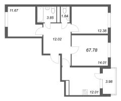 3 ккв № 132 Корп.: 3.6 Уч. Австралия , Секция 4  в ЖК ЮгТаун