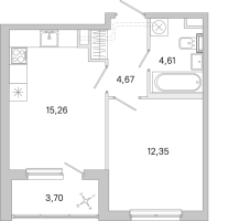2 ккв (Евро) № 50 Корп.: 3.6 Уч. Австралия , Секция 2  в ЖК ЮгТаун