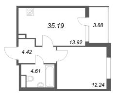 1 ккв № 104 Корп.: 1 Уч. Канада , Секция 4  в ЖК ЮгТаун