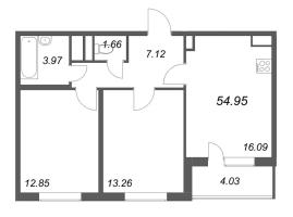 3 ккв (Евро) № 189 Корп.: 3.6 Уч. Австралия , Секция 6  в ЖК ЮгТаун
