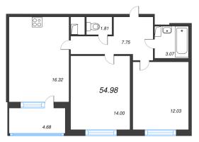 3 ккв (Евро) № 93 Корп.: 3.5 Уч. Австралия , Секция 3  в ЖК ЮгТаун