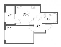 1 ккв № 27 Корп.: 2.2 Уч. Греция , Секция 1  в ЖК ЮгТаун