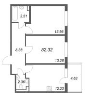 2 ккв № 66 Корп.: 1 Уч. Канада , Секция 3  в ЖК ЮгТаун