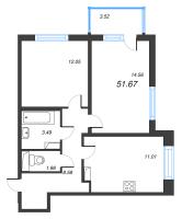 2 ккв № 26 Корп.: 3.5 Уч. Австралия , Секция 1  в ЖК ЮгТаун