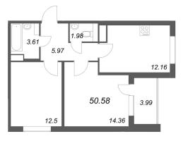 2 ккв № 89 Корп.: 3.4 Уч. Австралия , Секция 2  в ЖК ЮгТаун