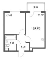 2 ккв (Евро) № 44 Корп.: 3.6 Уч. Австралия , Секция 2  в ЖК ЮгТаун