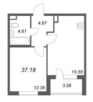 2 ккв (Евро) № 41 Корп.: 3.6 Уч. Австралия , Секция 2  в ЖК ЮгТаун
