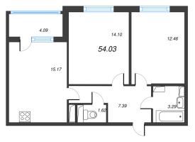 3 ккв (Евро) № 42 Корп.: 3.3 Уч. Австралия , Секция 1  в ЖК ЮгТаун