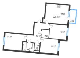4 ккв (Евро) № 161 Корп.: 3.5 Уч. Австралия , Секция 6  в ЖК ЮгТаун