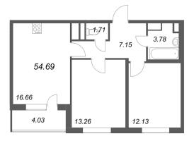 3 ккв (Евро) № 188 Корп.: 3.6 Уч. Австралия , Секция 6  в ЖК ЮгТаун