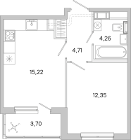 2 ккв (Евро) № 60 Корп.: 3.6 Уч. Австралия , Секция 2  в ЖК ЮгТаун