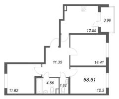 3 ккв № 123 Корп.: 3.7 Уч. Австралия , Секция 4  в ЖК ЮгТаун
