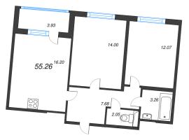 3 ккв (Евро) № 185 Корп.: 3.5 Уч. Австралия , Секция 7  в ЖК ЮгТаун