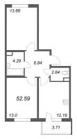 2 ккв № 43 Корп.: 3.7 Уч. Австралия , Секция 2  в ЖК ЮгТаун