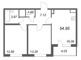 3 ккв (Евро) № 189 Корп.: 3.7 Уч. Австралия , Секция 6  в ЖК ЮгТаун
