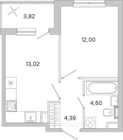 1 ккв № 231 Корп.: 3.7 Уч. Австралия , Секция 7  в ЖК ЮгТаун