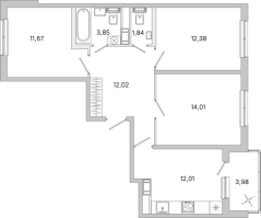 3 ккв № 132 Корп.: 3.6 Уч. Австралия , Секция 4  в ЖК ЮгТаун