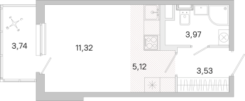 Студия № 93 Корп.: 3.6 Уч. Австралия , Секция 3  в ЖК ЮгТаун