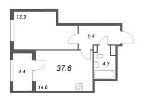 1 ккв № 19 Корп.: 2.1 Уч. Греция , Секция 1  в ЖК ЮгТаун