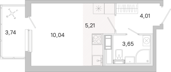 Студия № 154 Корп.: 3.6 Уч. Австралия , Секция 5  в ЖК ЮгТаун