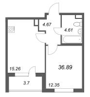 2 ккв (Евро) № 50 Корп.: 3.6 Уч. Австралия , Секция 2  в ЖК ЮгТаун