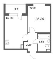 2 ккв (Евро) № 175 Корп.: 3.6 Уч. Австралия , Секция 6  в ЖК ЮгТаун