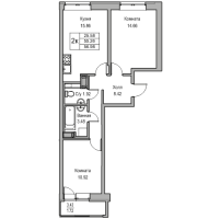 2 ккв № 125 Корп.: 6 , Секция 2  в ЖК Юнтолово