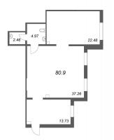 К. пом № 2-Н Корп.: 6 , Секция 4  в ЖК Юттери