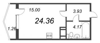 Студия № 485 Корп.: 2 , Секция 2  в ЖК Ювента