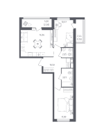 3 ккв (Евро) № 438 Корп.: 2 , Секция 3  в ЖК Южная Нева