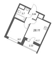 1 ккв № 26ж Корп.: 2 , Секция ж  в ЖК Южный форт