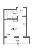 Студия № 130г Корп.: 1 , Секция г  в ЖК Южный форт