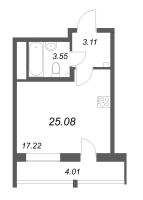 Студия № 116г Корп.: 1 , Секция г  в ЖК Южный форт