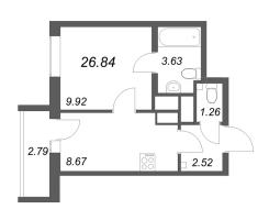 1 ккв № 113в Корп.: 1 , Секция в  в ЖК Южный форт