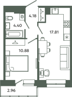 2 ккв (Евро) № 259 Корп.: 6-6 , Секция Л  в ЖК Загляденье