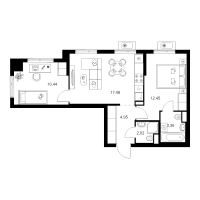 3 ккв (Евро) № 2.3.6 Корп.: 4 , Секция 2  в ЖК Заречный парк