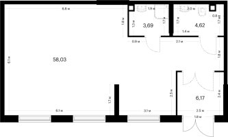 К. пом № ПОН 9 Корп.: 5 , Секция 2  в ЖК Заречный парк