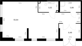 К. пом № ПОН 11 Корп.: 5 , Секция 2  в ЖК Заречный парк