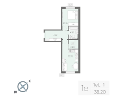 1 ккв № 13 Корп.: 5 , Секция 1  в ЖК Зеркальный ручей