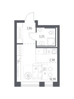 Студия № 372 Корп.: 96 , Секция 3  в ЖК Живи! В Рыбацком