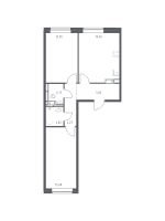 3 ккв (Евро) № 55 Корп.: 30 , Секция 2  в ЖК Живи! В Рыбацком